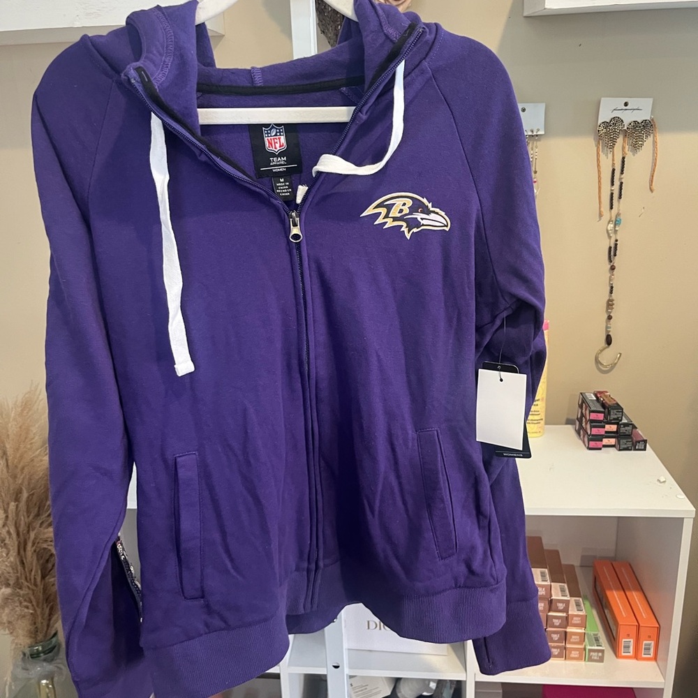NWT Baltimore Ravens Game Changer Raglan Full Zip Hoodie by Carl Banks - Picture 6 of 8